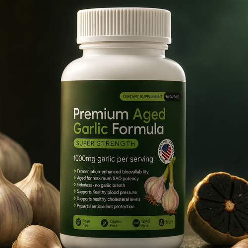 Premium Aged Black Garlic – 1,000mg of Pure Circulation Support in Every Serving